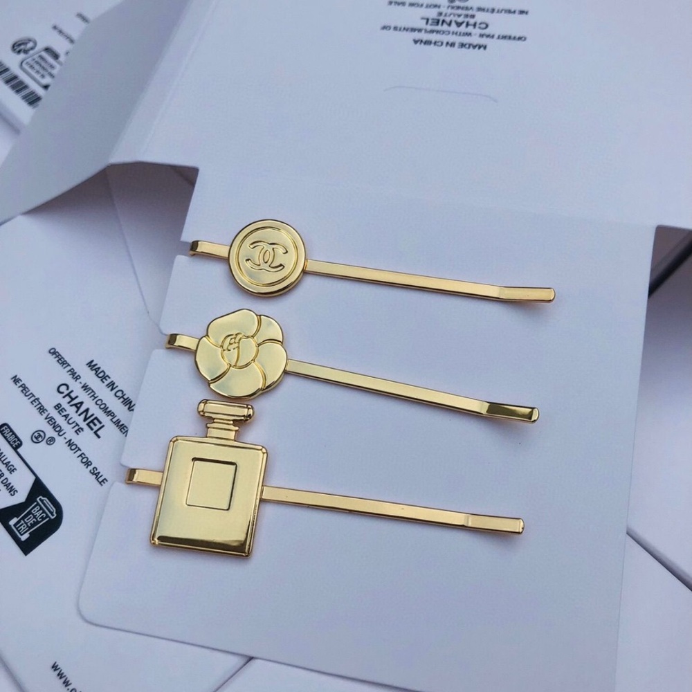 CHANEL Gold Iconic Hair Accessory Trio